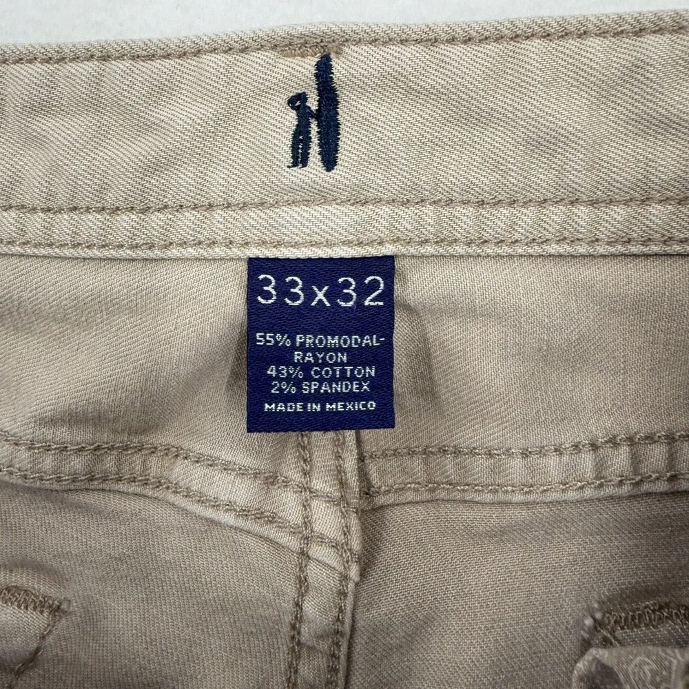 Johnnie-O Hugo Pants Mens 33x27 Light‎ Khaki JMPA1470 Promodal Cotton Stretch